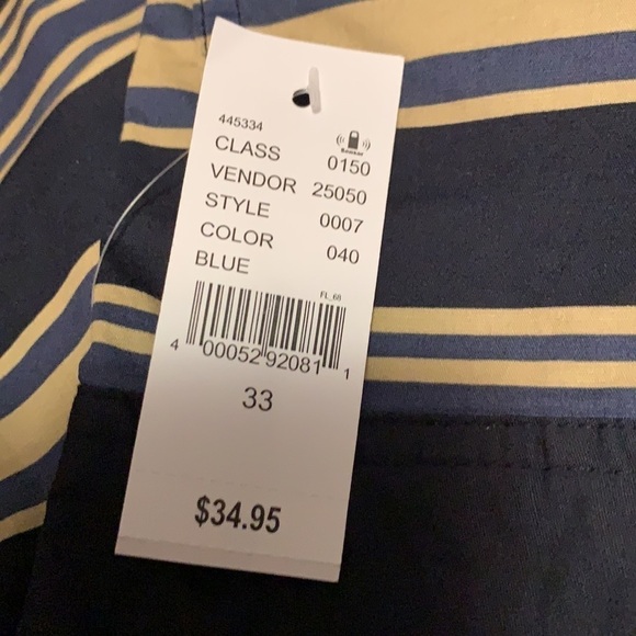 Men's swim trunks, navy and cream color - Picture 6 of 6